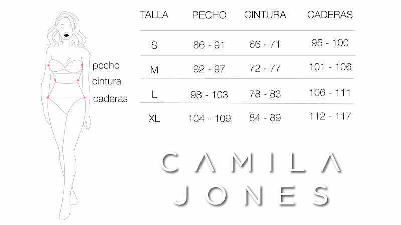 Guía general de tallas Camila Jones