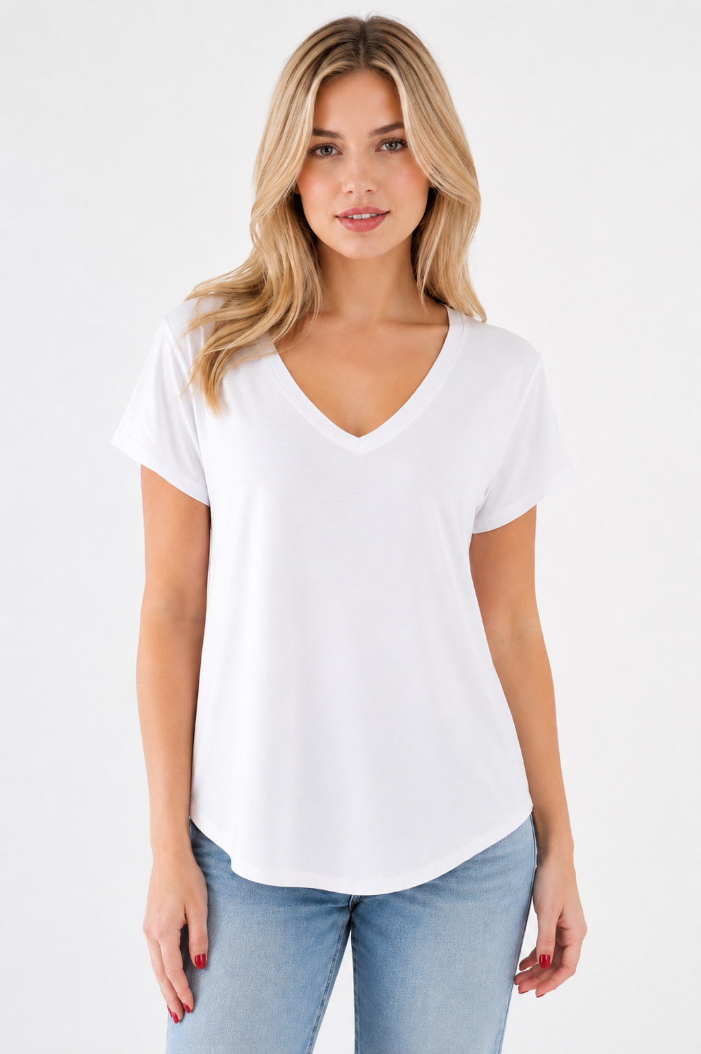T-shirt básica cuello V