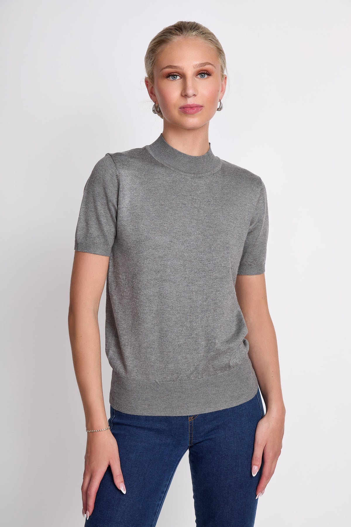 Blusa tejida manga corta