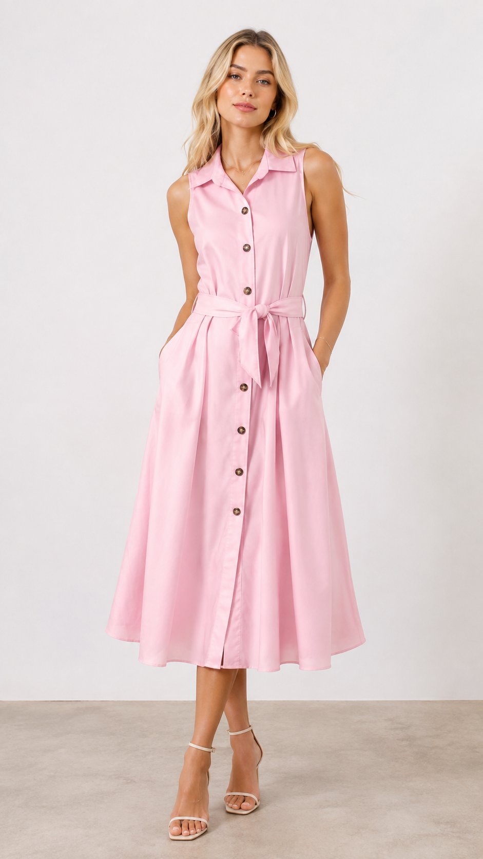 Vestido camisero sin mangas