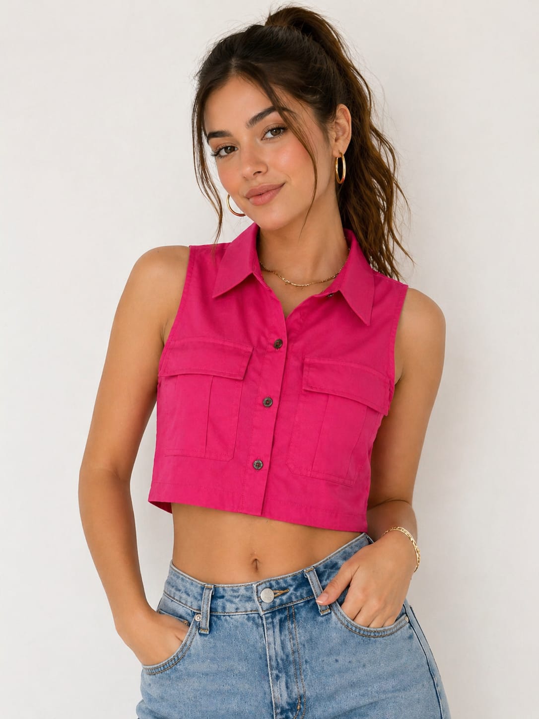 Blusa camisera crop