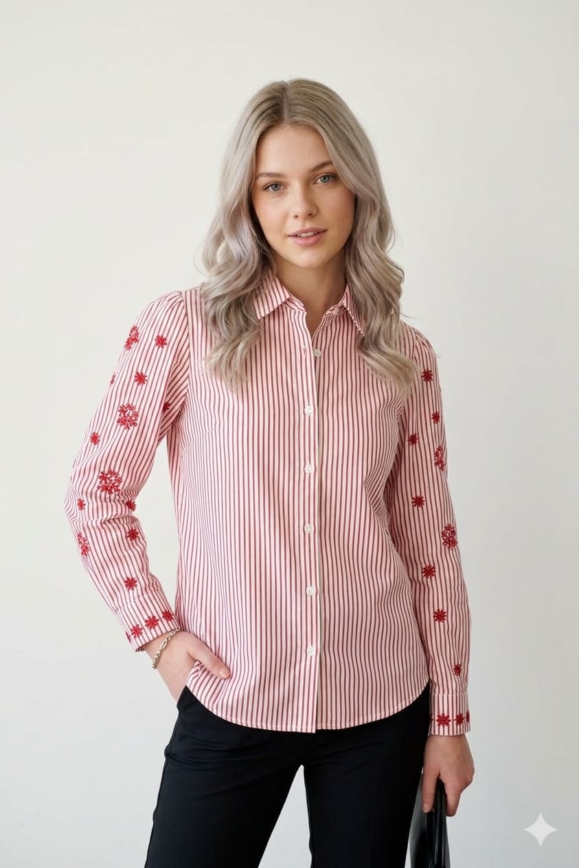 Blusa camisera manga larga rayas
