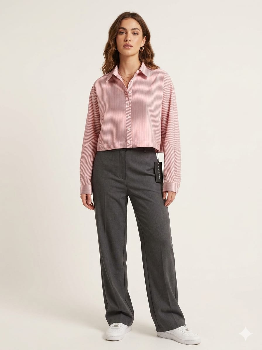 Blusa camisera crop con ajustadores